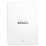 Bloc agrafé Rhodia WHITE N°18 21x29,7cm 80f ligné +marge 80g