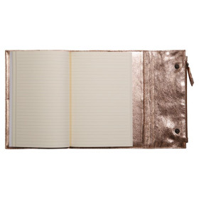 CUIRISÉ Porte-carnet A5,120p Ligné Cuivre