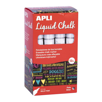 CRAIE LIQ EFFACABLE ARGENT MET 5,5MM 12U