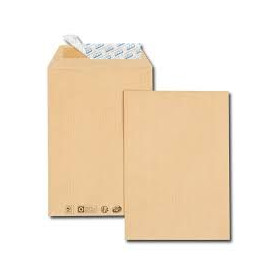 Boîte de 250 pochettes kraft brun c4 229x324 90 g/m² bande de protection