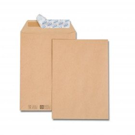 Paquet 50 pochettes kraft brun + 10 pochettes C5 162x229 90 g/m² gratuites bande