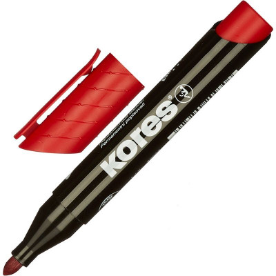 Kores Marqueur permanent K MARKER, pointe ogive, rouge