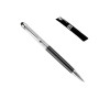 Stylo à bille encre noir argenté cristal stylet tactile