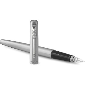 Stylo plume moyen argent en acier inoxydable Gris