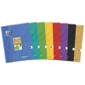 Cahier easybook kraft agrafe 240x320 96p optik p. seyes assorti