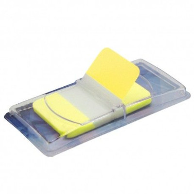 Marque page plastifié repositionnable 40 feuilles jaune 45 x 25mm suspendu