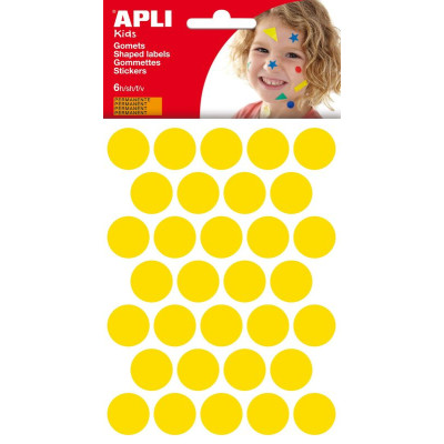P. 6F GOMMETTES ROND DIAM 20MM JAUNE