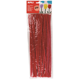SACH 50 CHENILLES ROUGE 30CM