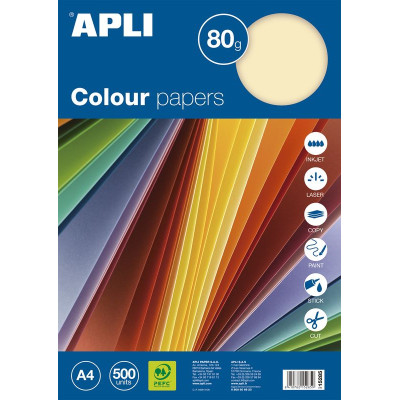 PAPIER COULEURS PASTEL ASSOR.A4 80G.500F