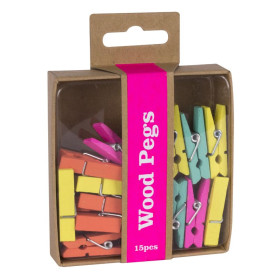 PINCES EN BOIS FLUOR COLLECTION 15U