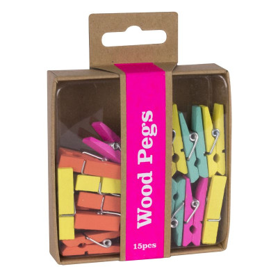 PINCES EN BOIS FLUOR COLLECTION 15U