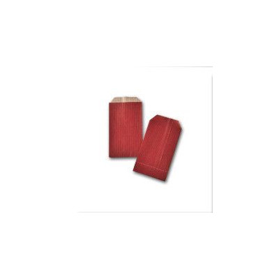 Boite de 250 pochettes kraft cadeau rouges 70 x 120 mm 60 g/m²
