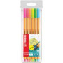 STABILO Feutre Finelinet Neon lot de 6