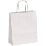 Sacs cabas kraft blanc 19x8x21cm poignées torsadées