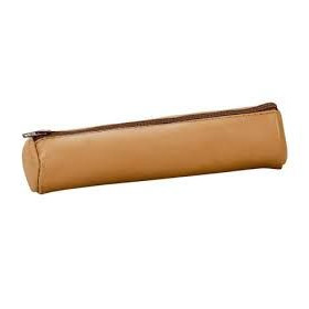 FOURRE-TOUT PETIT ROND OXFORD CUIR NATUREL BEIGE