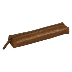 Flying Spirit trousse cuir glacé Cognac Mini 19x4x2,5cm