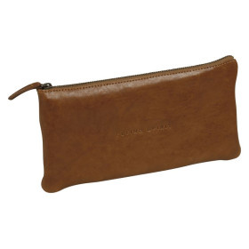 Flying Spirit trousse cuir glacé Cognac Plate 22x11cm