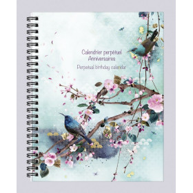 Sakura dream, Carnet perpétuel rembordé rigide, reliure intégrale, A5 - 14,8 x 2
