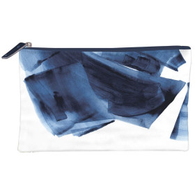 Indigo, Trousse plate rectangulaire 22 x 1 x 14 cm en simili cuir, ass.