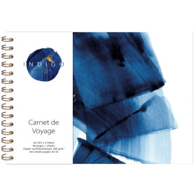 Indigo, Album de Voyage A5 - 21 x 14,8 cm, 30 feuilles de papier dessin 180g, av