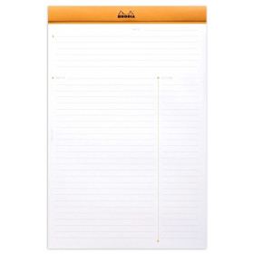 Meeting Pad - bloc agrafé Rhodia ORANGE N°19 A4+ 80f pré-imp. détachables 80g