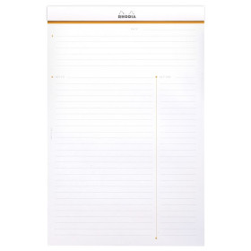 Meeting Pad - bloc agrafé Rhodia WHITE N°19 A4+ 80f pré-imp. détachables 80g