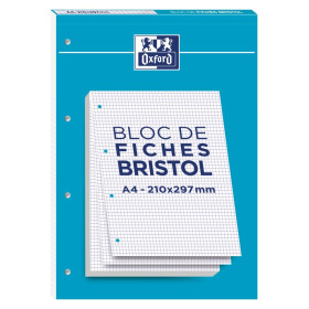 Bloc bristol oxford 210x297 30 fiches perforees q5 blanc