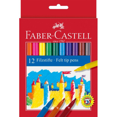 FABER CASTELL Pochette de 12 feutres scolaires CHÂTEAU