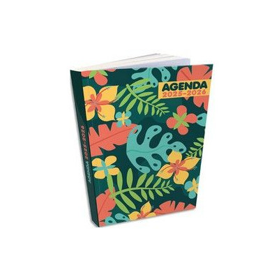 Agenda Scolaire jungle 12 x 17cm. 1 jour / page. 288 pages