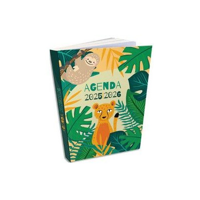 Agenda scolaire 2025 tigre 12 x 17cm 1 jour / page. 288 pages
