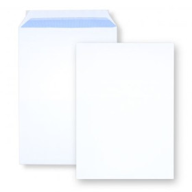 Bte 250 pochettes 229 x 324 blanc 90 grs sans fenpatte auto-adhésive