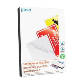 pavo Pochette de plastification, A4, mat, 250 microns 2 x 125 microns, en polyét