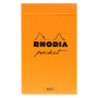 Blocs Pocket Rhodia 0&B 7,5x12cm 40f dot 80g en présentoir de 20 pcs