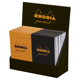 Blocs Pocket Rhodia 0&B 7,5x12cm 40f ligné 80g en présentoir de 20 pcs