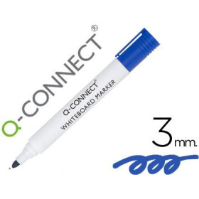 Marqueur q-connect tableau blanc effacable a sec pointe ogive bleu 2 a 3 mm