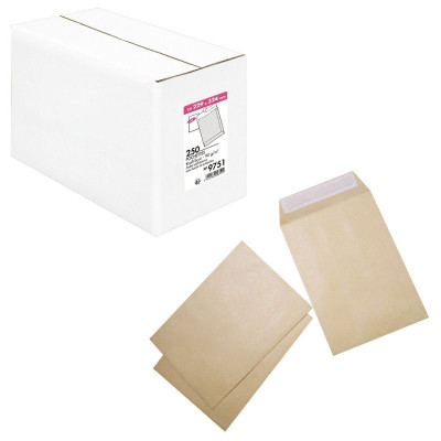 Boîte couleur de 250 Pochettes neutres 229x324 kraft brun 90 Gr Sans Fen   Auto-