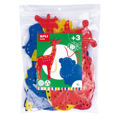 LAÇAGE  ANIMAUX COUL ASSORTIES 6U      OB
