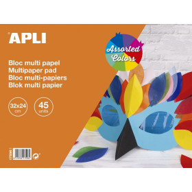 BLOC ASSORTIMENT DE PAPIERS 32X24CM 45F