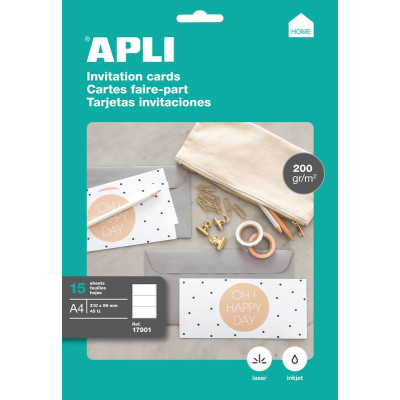 PACK CARTES FAIRE-PART 210x99 200G 15F OB