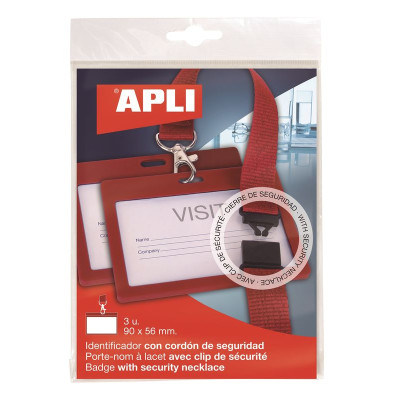BADGE 90x56 LACET SECURITE 3U ROUGE    OB