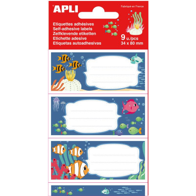 Pochette 9 ET SCOLAIRES FONDS MARINS 35X75MM
