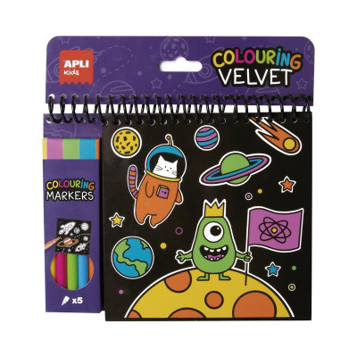 BLOC COLORIAGE VELOURS + FEUTRES 6F