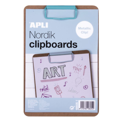 Porte-bloc bois a5 bleu clip metal     ob