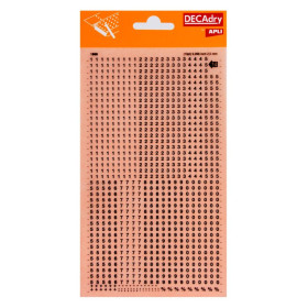 Chiffres transfert noir 2.5mm - 1Feuille