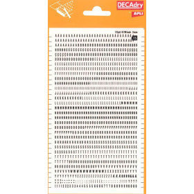 Lettres & chiffres transfert noir 3mm-1OB