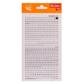 Lettres transfert noir 2.5mm - 1Feuille