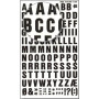 Lettres transfert noir 12mm - 1FeuilleOB