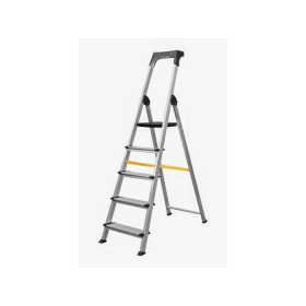 Escabeau aluminium 5 marches antiderapantes de 120 mm porte-outils