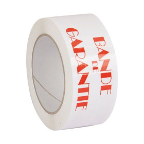 6 Rouleaux pp blanc 28 Microns Bande de garantie 100m x 50mm 401134