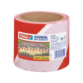 Tesa Signal Bande de sécurité, non adhésif, rouge / blanc